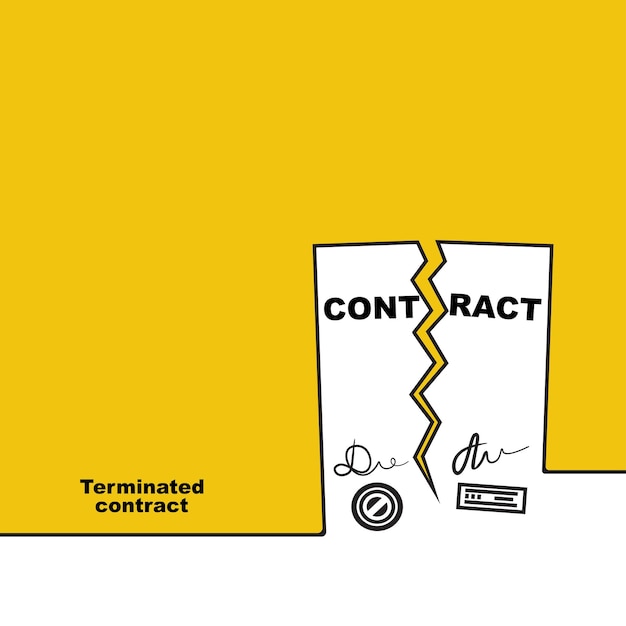 Terminated contract abstract background