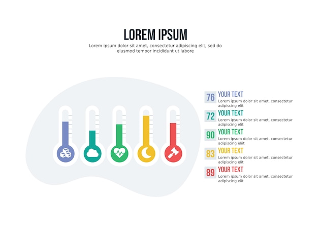 termometer 배경 프리젠 테이션 인포 그래픽 및 통계 슬라이드