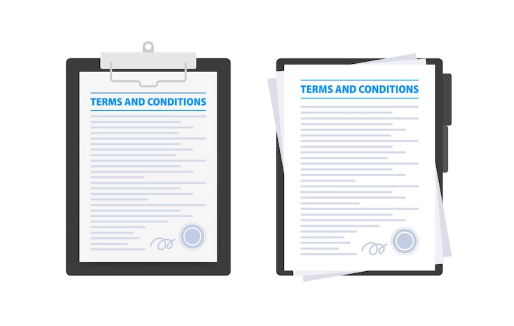 Vector terms and conditions document license agreement vector illustration