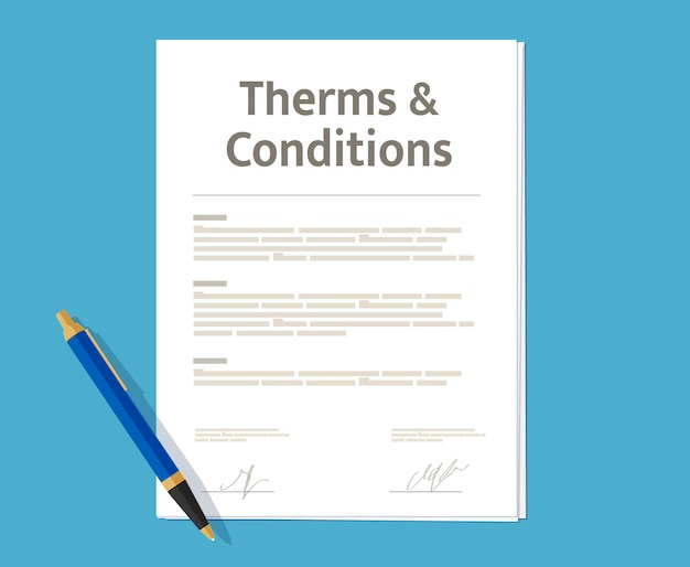 Vector terms and conditions policy contract document