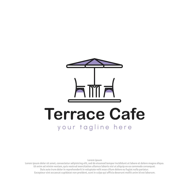 Vector terrace icon line art logo vector minimalist illustration design