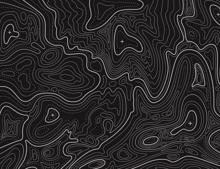 Vector 地形図。地形的等高線地図作成テクスチャ。地形レリーフマップ。地理的