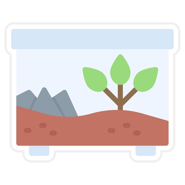 Vector terrarium flat illustration