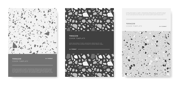 Terrazzo abstract cover page templates Universal abstract layouts Applicable for notebooks planners brochures books catalogs