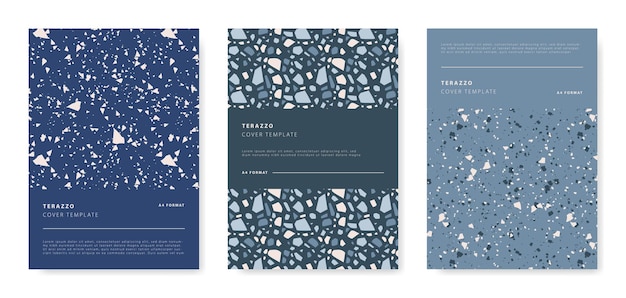Terrazzo abstract cover page templates Universal abstract layouts Applicable for notebooks planners brochures books catalogs