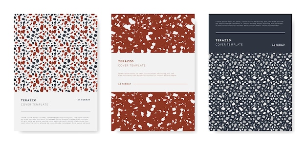 Terrazzo abstract cover page templates universal abstract layouts