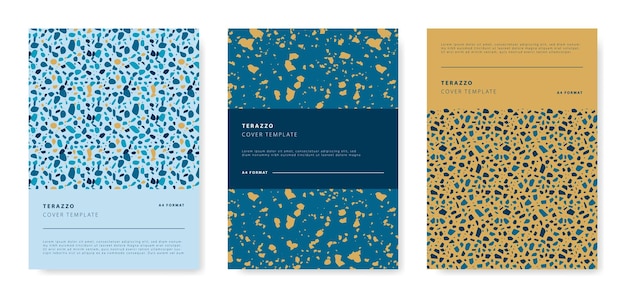 Terrazzo abstract cover page templates Universal abstract layouts
