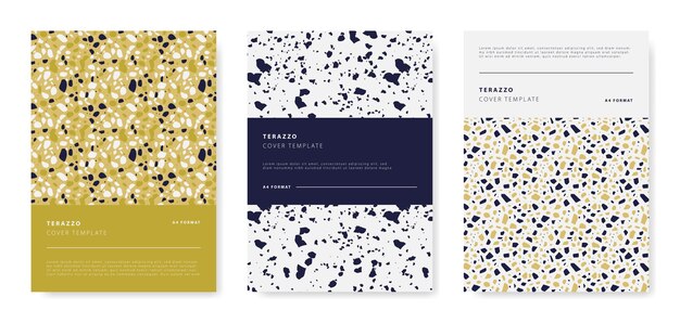 Terrazzo abstract cover page templates Universal abstract layouts