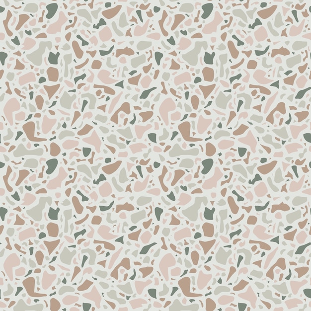 Vettore trama di sfondo del terrazzo. modello senza soluzione di continuità. pietra naturale verde, vetro, quarzo, cemento, marmo. tipo di pavimento classico italiano. design di terrazzo.