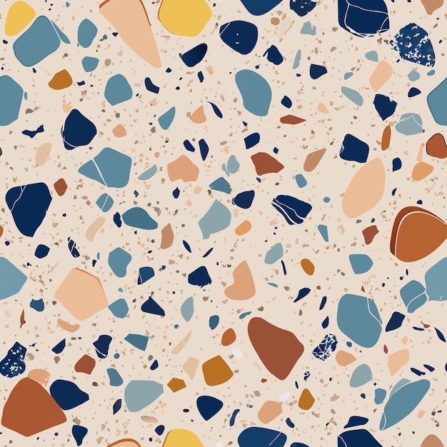 Vector terrazzo flooring vector seamless pattern italian terrazzo mosaic texture terrazzo seamless print