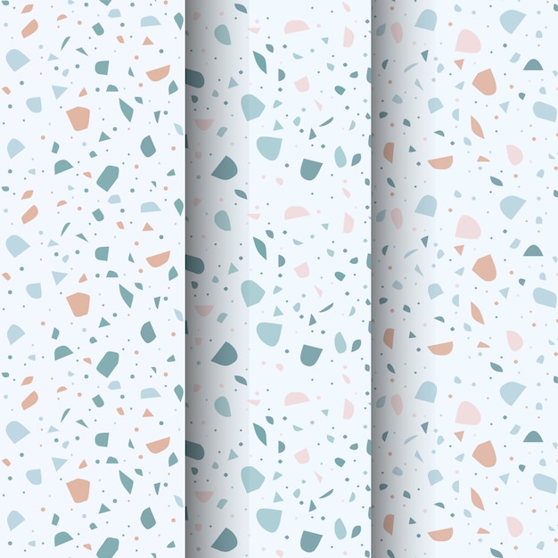 Terrazzo marble seamless pattern set