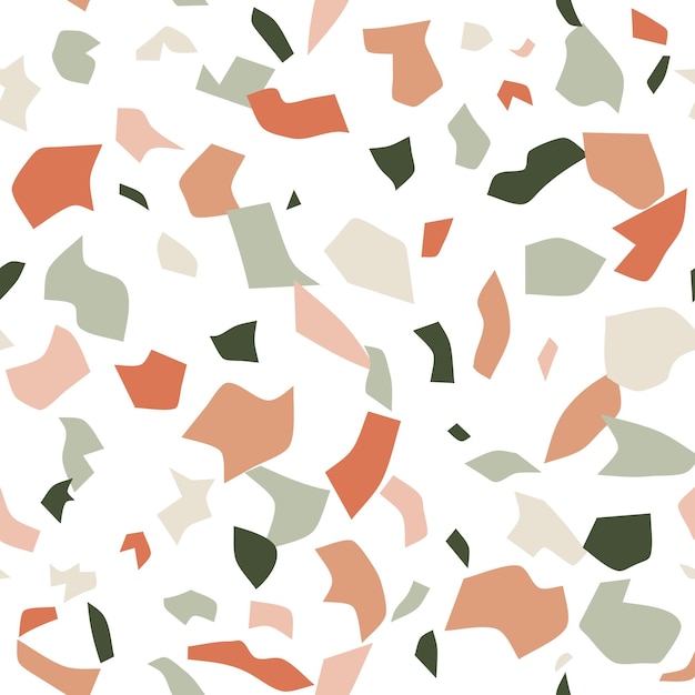 Terrazzo naadloos patroon trendy abstracte vectorillustratie Moderne abstracte hand getrokken kunst