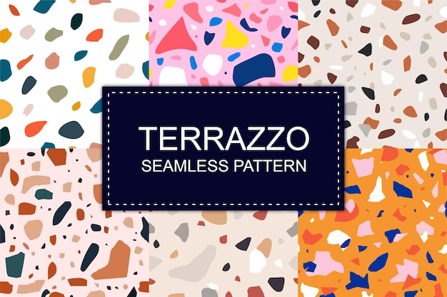 Terrazzo Pattern set vector Seamless