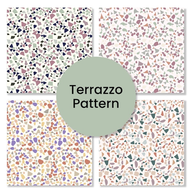 벡터 terrazzo 패턴 세트.