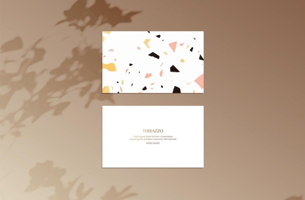 Terrazzo Pattern wedding invitation flyer greeting card packagingmock up