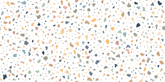 Terrazzo seamless pattern composed of pieces of granite quartz glass and stone