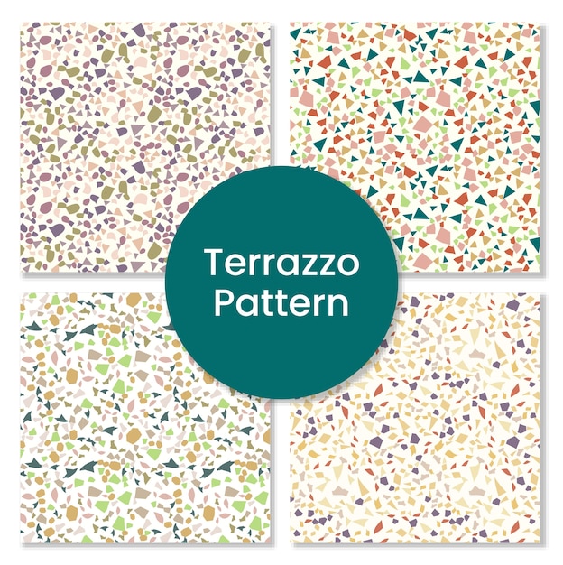 Vector terrazzo seamless pattern design with rocks.