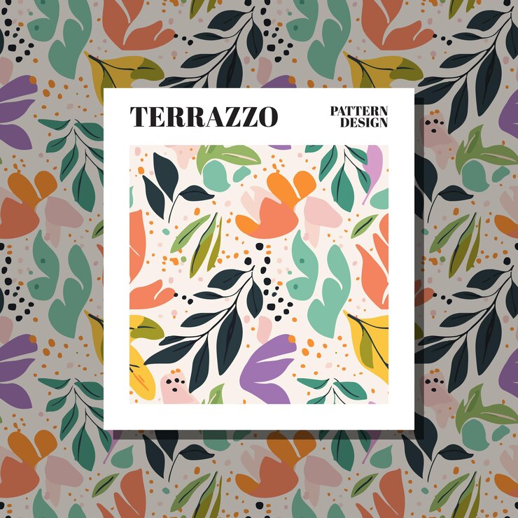 Vector terrazzo tile texture seamless