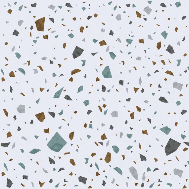 Terrazzo vector seamless pattern Color stone flooring background
