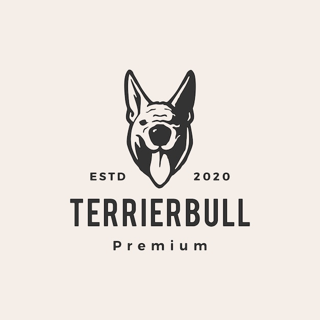 Terrier bull dog hipster vintage logo pictogram illustratie