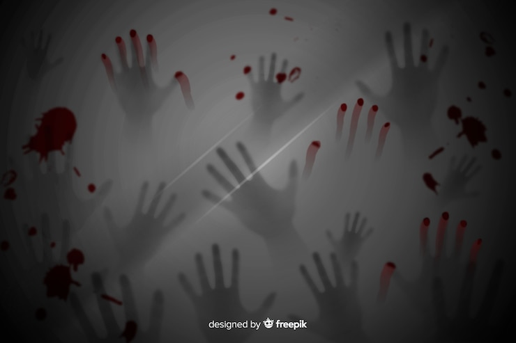 Vector 恐ろしい手現実的なハロウィーンの背景