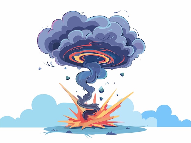 Vector terrifying tornado illustration