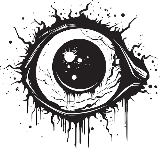 Terrifying Undead Eye Creepy Black Vector Dreadful Zombie Gaze Black Eye Icon Design