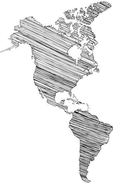 Vector territory of continents north america south america