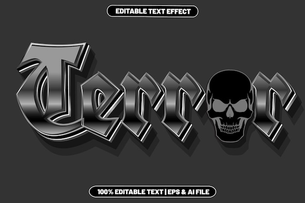 Vector terror editable text effect luxury style