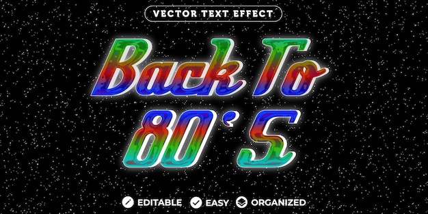 Vector terug naar 80s-teksteffect volledig bewerkbaar lettertype-teksteffect