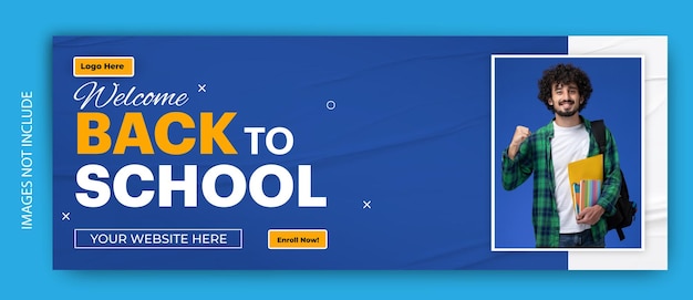 Terug naar school advertenties omslag sjabloon ontwerp