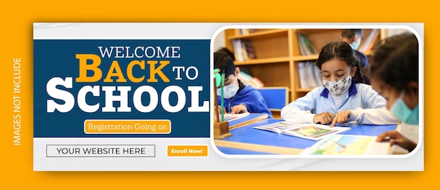 Terug naar school advertenties omslag sjabloon ontwerp