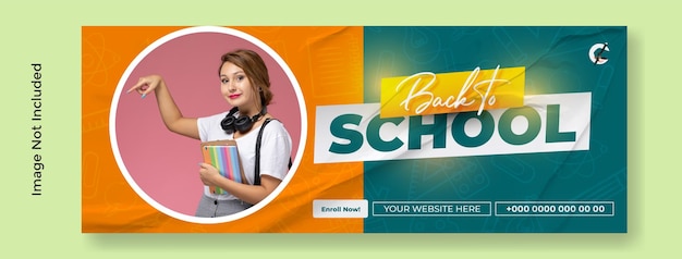 Terug naar school advertenties promotie omslag sjabloon ontwerp
