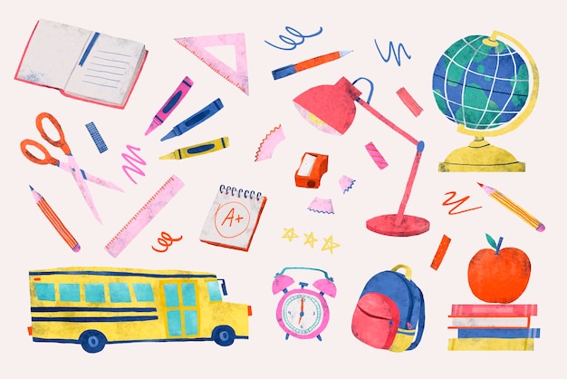 Terug naar school briefpapier vector set