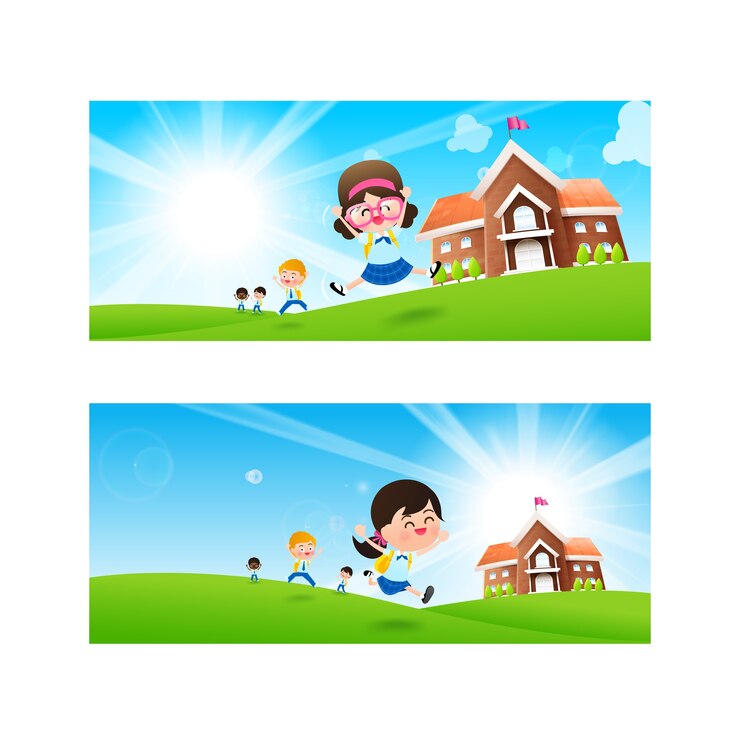 Terug naar school concept Lege sjabloon voor spandoek