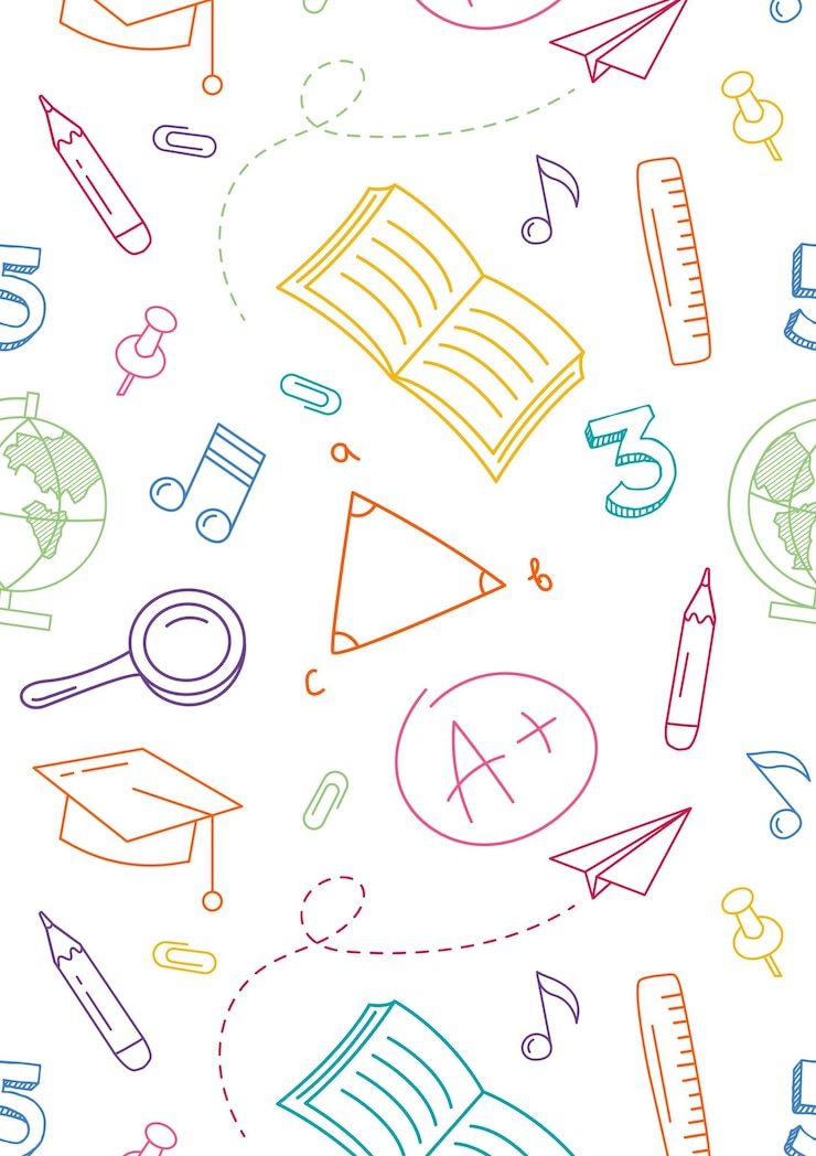 Vector terug naar school concept van school achtergrond naadloos patroon met doodles achtergrond benodigdheden