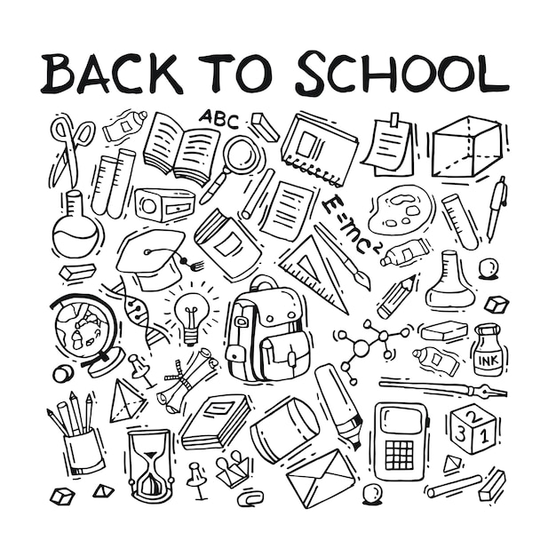 Terug naar school doodle