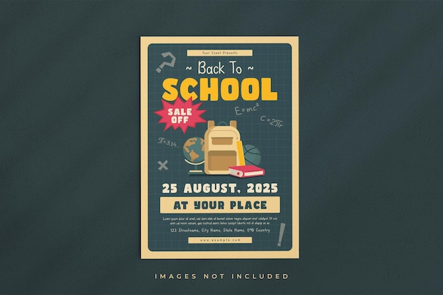 Vector terug naar school flyer-sjabloon