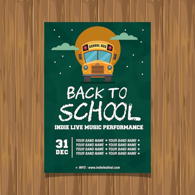 Terug naar school Indie Live muziekposter