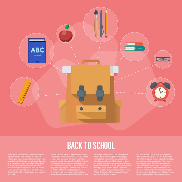 Terug naar school infographics concept