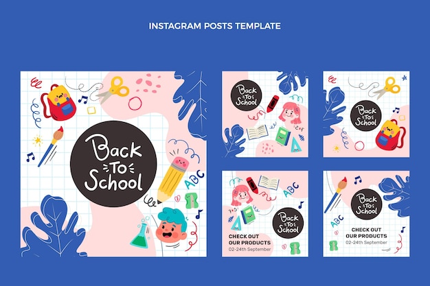 Terug naar school instagram-berichtenverzameling