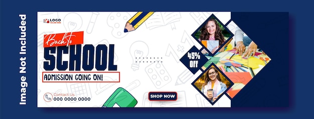 Terug naar school omslag sjabloon