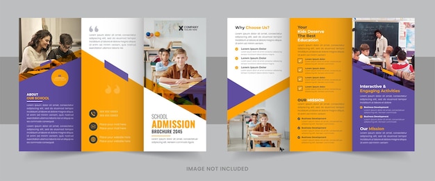 Terug naar school toelating driebladige brochure sjabloon