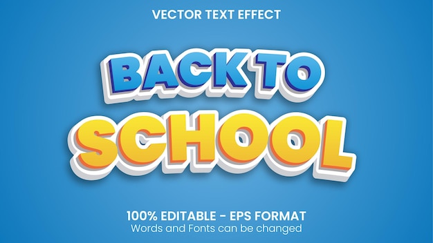 Terug naar school vector teksteffect