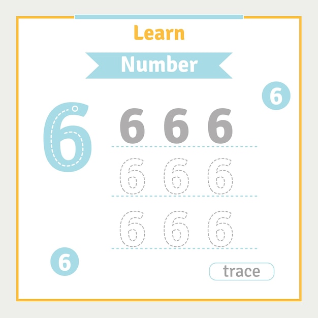 Terug naar school werkblad voor kinderen met nummertracering vector voorschoolse illustratie nummer leren