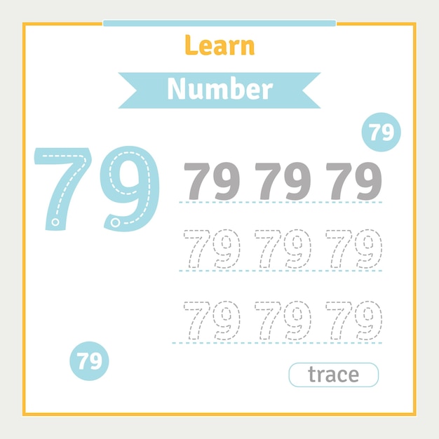 Terug naar school werkblad voor kinderen met nummertracering vector voorschoolse illustratie nummer leren