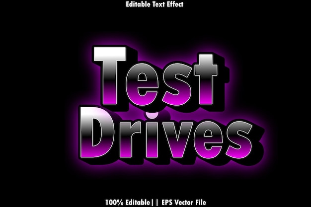 Test Drives Editable Text Effect Gradient Neon Style