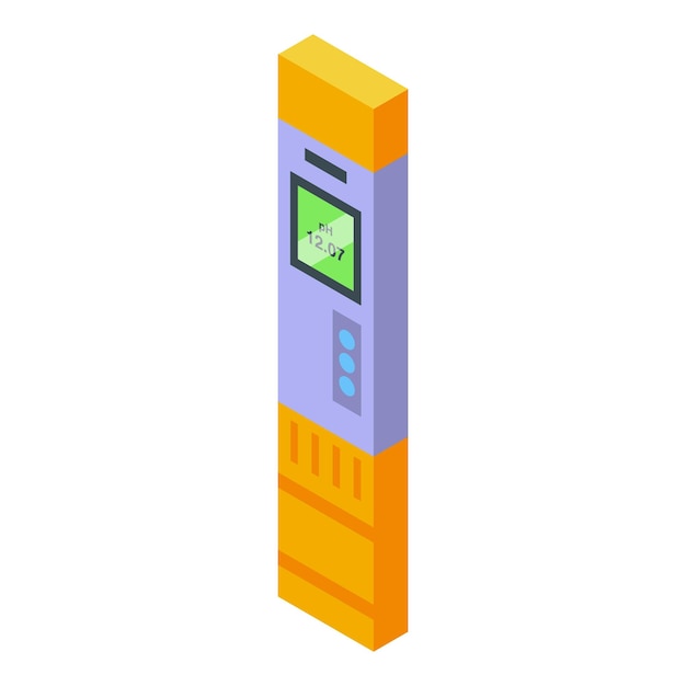 Vector test ph meter icon isometric vector water soil alkaline scale