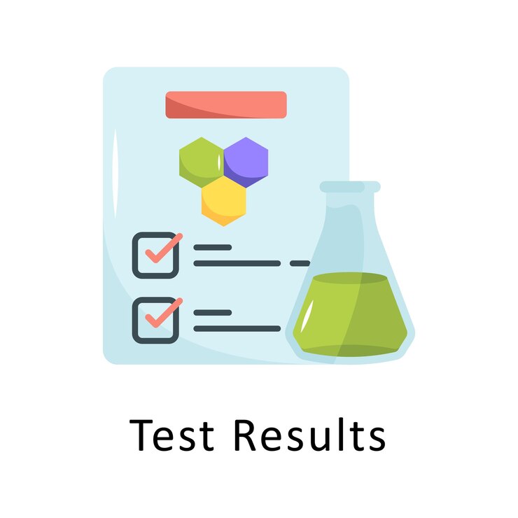 Vector test results vector flat icon design illustration symbol on white background eps 10 file