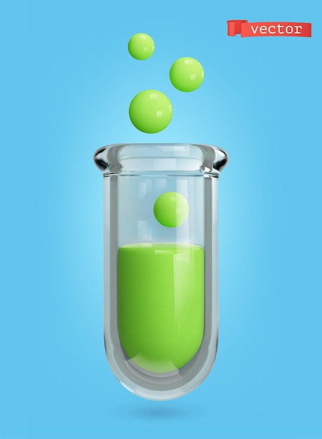 Vector test tube 3d vector icon